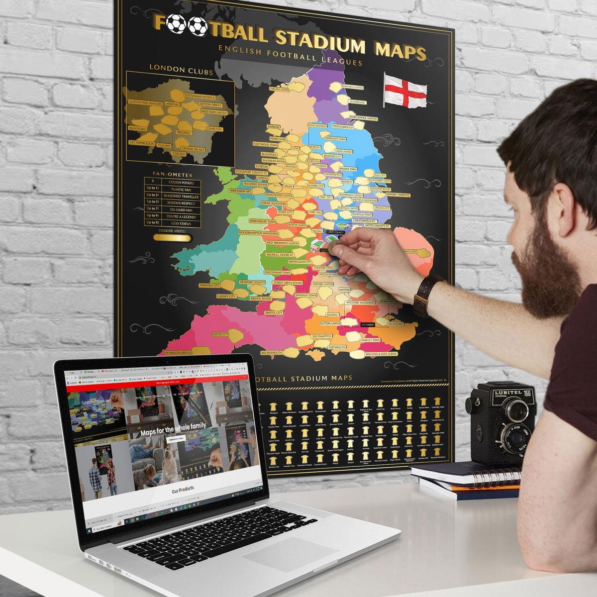 England Football Stadium Scratch Off Map