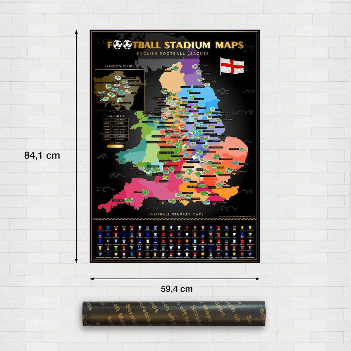 England Football Stadium Scratch Off Map