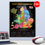 English Rugby Union Scratch Off Map