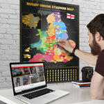 English Rugby Union Scratch Off Map