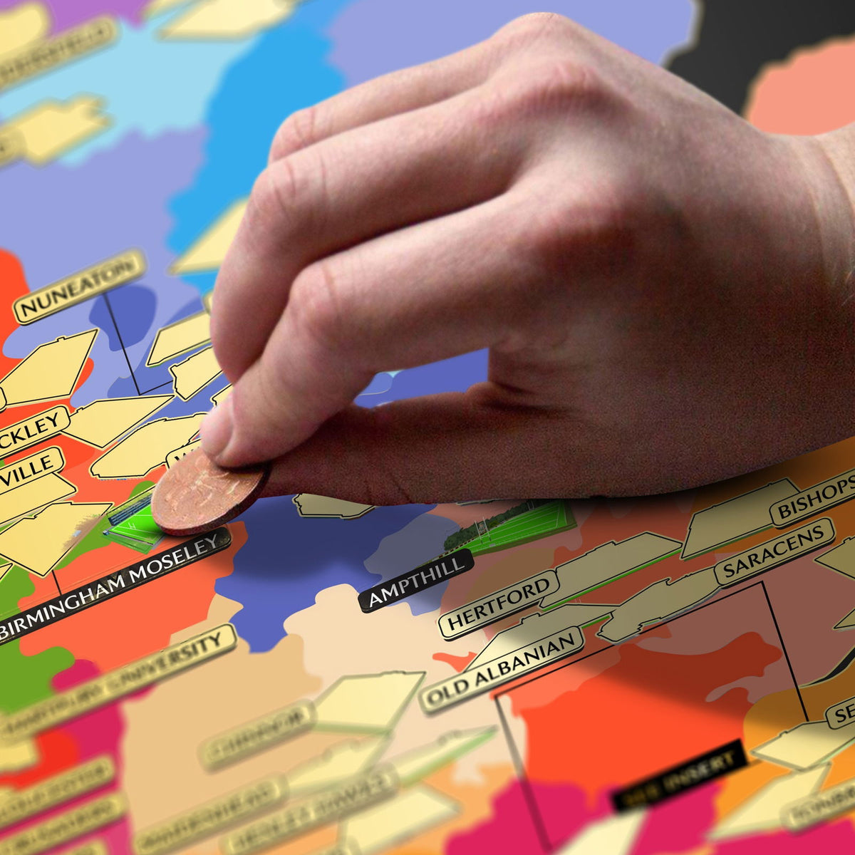 English Rugby Union Scratch Off Map