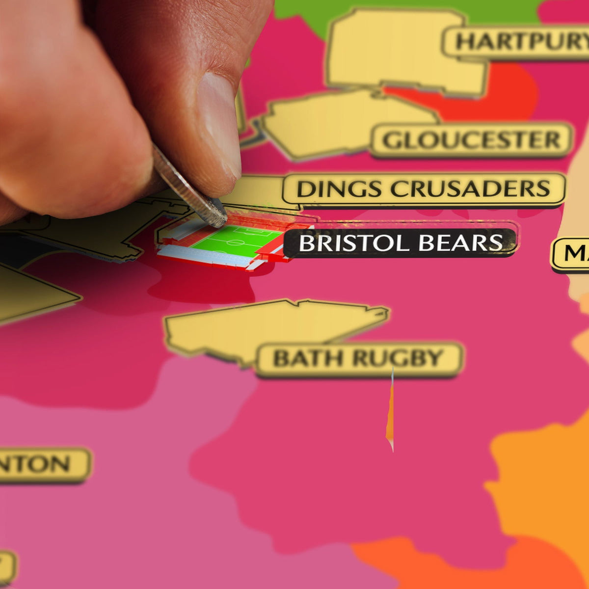 English Rugby Union Scratch Off Map