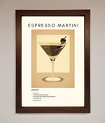 Espresso Martini Cocktail Framed Print Walnut