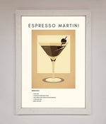 Espresso Martini Cocktail Framed Print White