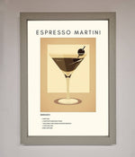 Espresso Martini Cocktail Framed Print Grey