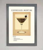 Espresso Martini Cocktail Framed Print Dark Grey