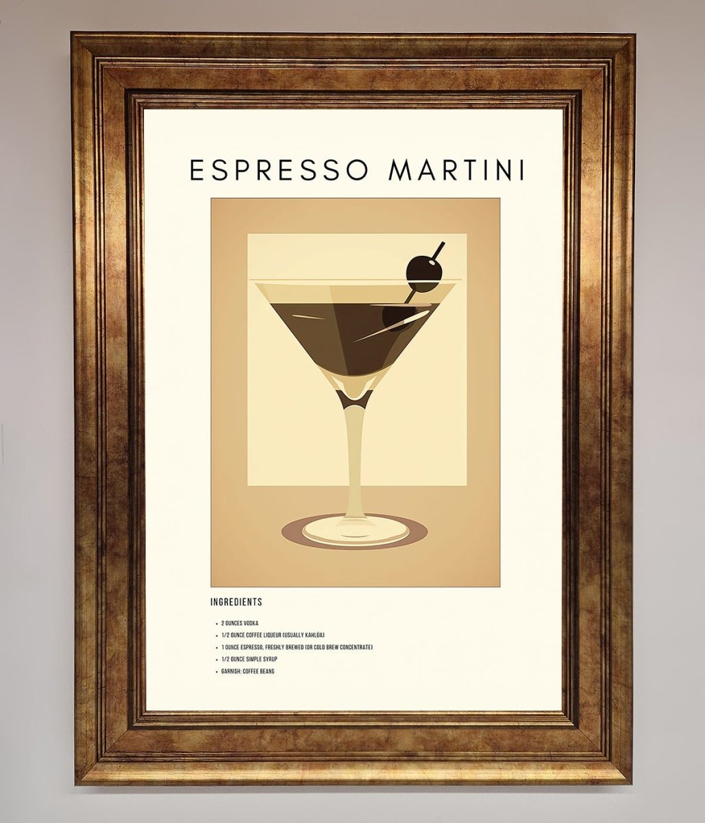 Espresso Martini Cocktail Framed Print Bronze