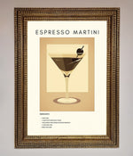 Espresso Martini Cocktail Framed Print Ornate Gold