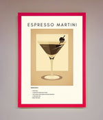 Espresso Martini Cocktail Framed Print Neon Pink