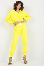 Ex Moda Loungewear Set with Hooded Sweatshirt and Long Pants yellow one-size-fits-all