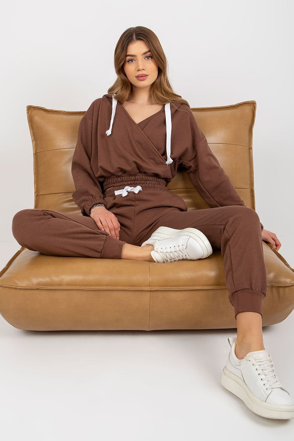 Ex Moda Loungewear Set with Hooded Sweatshirt and Long Pants