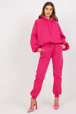 Ex Moda Loungewear Set with Hooded Sweatshirt and Pants pink one-size-fits-all