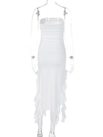 Fashion Sexy Tube Irregular Hem Dress