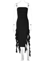 Fashion Sexy Tube Irregular Hem Dress