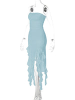 Fashion Sexy Tube Irregular Hem Dress