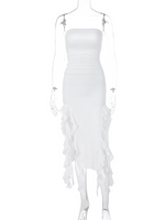 Fashion Sexy Tube Irregular Hem Dress