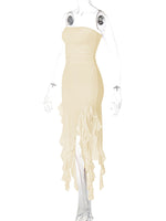 Fashion Sexy Tube Irregular Hem Dress