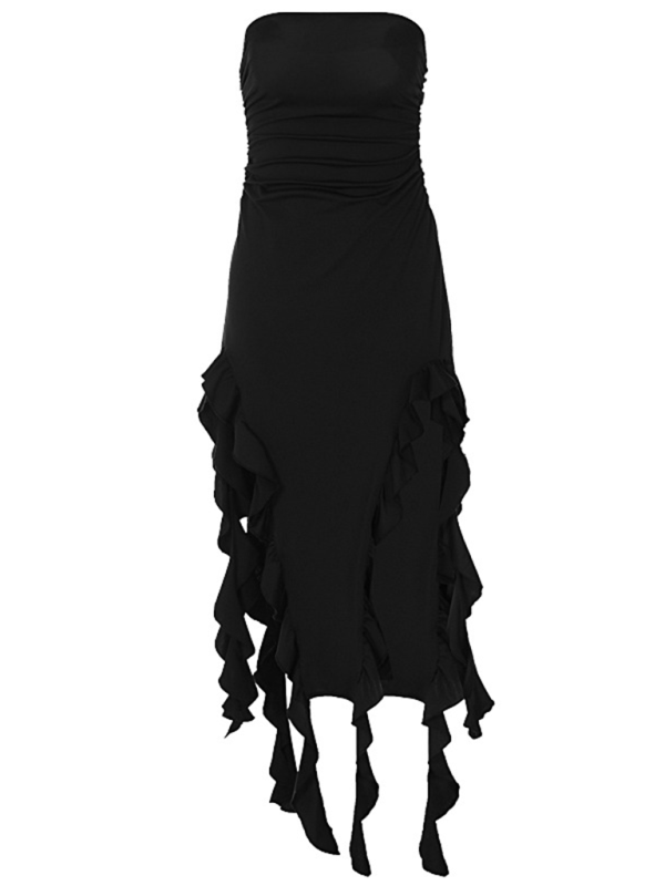 Fashion Sexy Tube Irregular Hem Dress