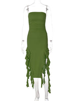 Fashion Sexy Tube Irregular Hem Dress