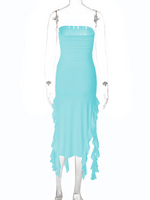 Fashion Sexy Tube Irregular Hem Dress