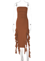 Fashion Sexy Tube Irregular Hem Dress