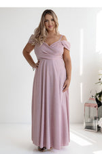 With You Fitted Waist Shimmer Occasion Long Dress