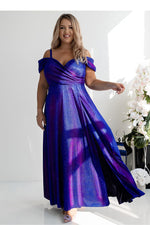 With You Fitted Waist Shimmer Occasion Long Dress