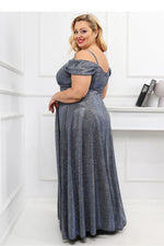 With You Fitted Waist Shimmer Occasion Long Dress