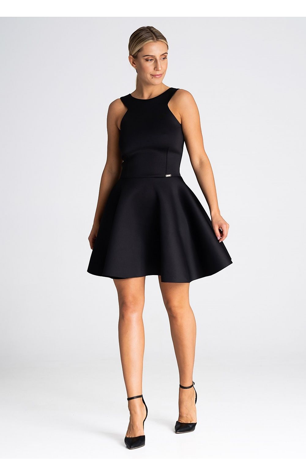 Flared Bottom Fitted Top Cocktail Dress | Figl Black