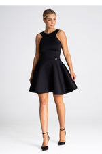 Flared Bottom Fitted Top Cocktail Dress | Figl Black