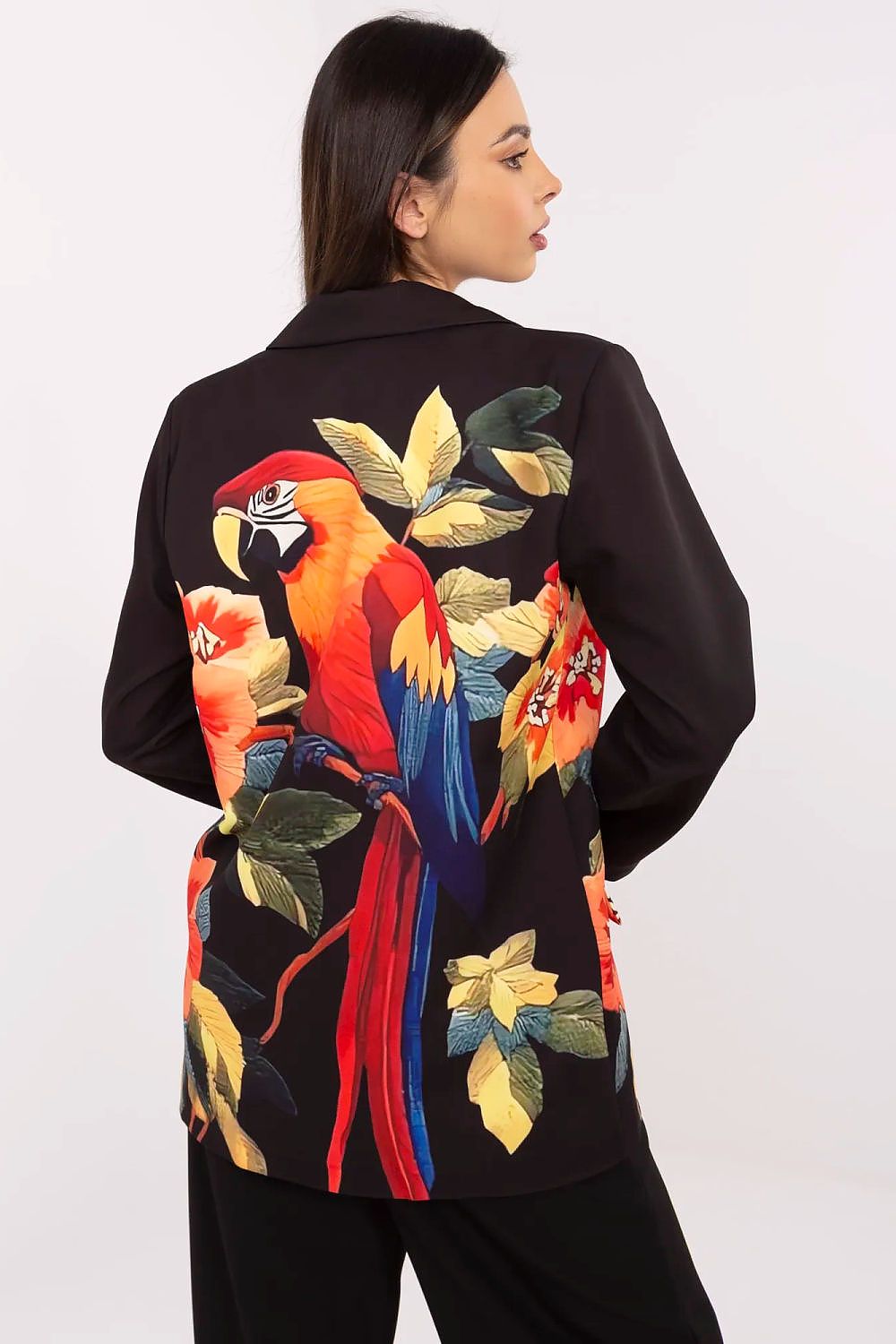 Floral Jacket Italy Moda Denim-Look Blazer