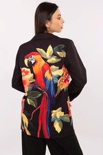 Floral Jacket Italy Moda Denim-Look Blazer