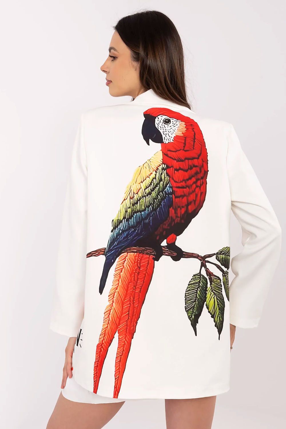 Floral Jacket Italy Moda Denim-Look Blazer