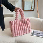 Fluffy Faux Fur Plush Bag | Small & Large | 5 Colours Large Pink