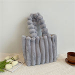 Fluffy Faux Fur Plush Bag | Small & Large | 5 Colours Small Grey