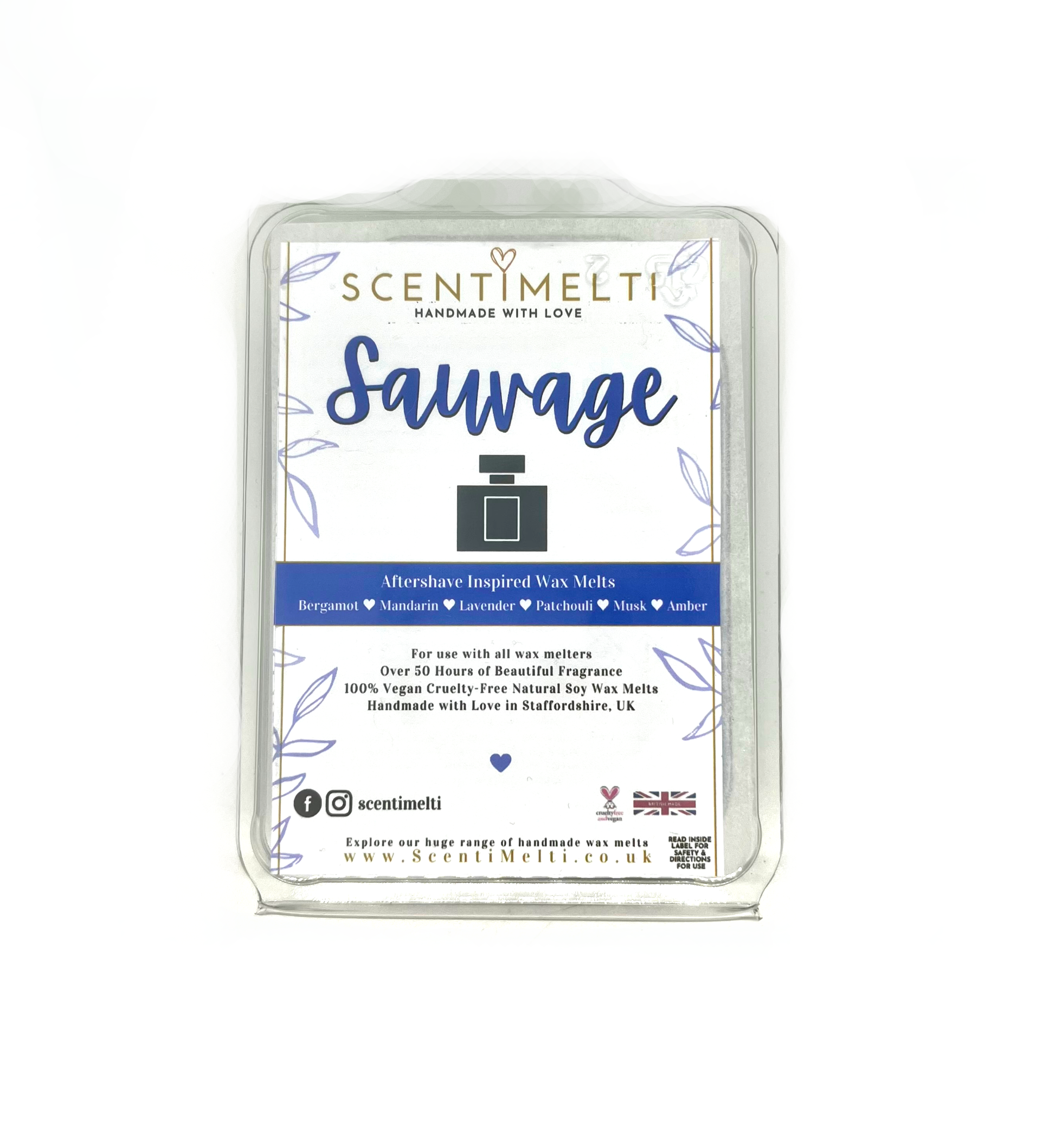 Sauvage Heart Clamshell Wax Melts - ScentiMelti  Sauvage Heart Clamshell Wax Melts