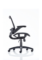 Fuller Medium Mesh Back Task Operator Office Chair with Folding Arms Black Mesh