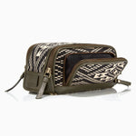 Gaucho Aztec Duo Zip Toiletry Wash Bag, Black and Cream Canvas | Mantidy® Not Included