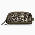 Gaucho Aztec Duo Zip Toiletry Wash Bag, Black and Cream Canvas | Mantidy®