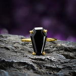 Gemstone Coffin Ring Black Onyx 6