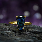 Gemstone Coffin Ring Sapphire 6