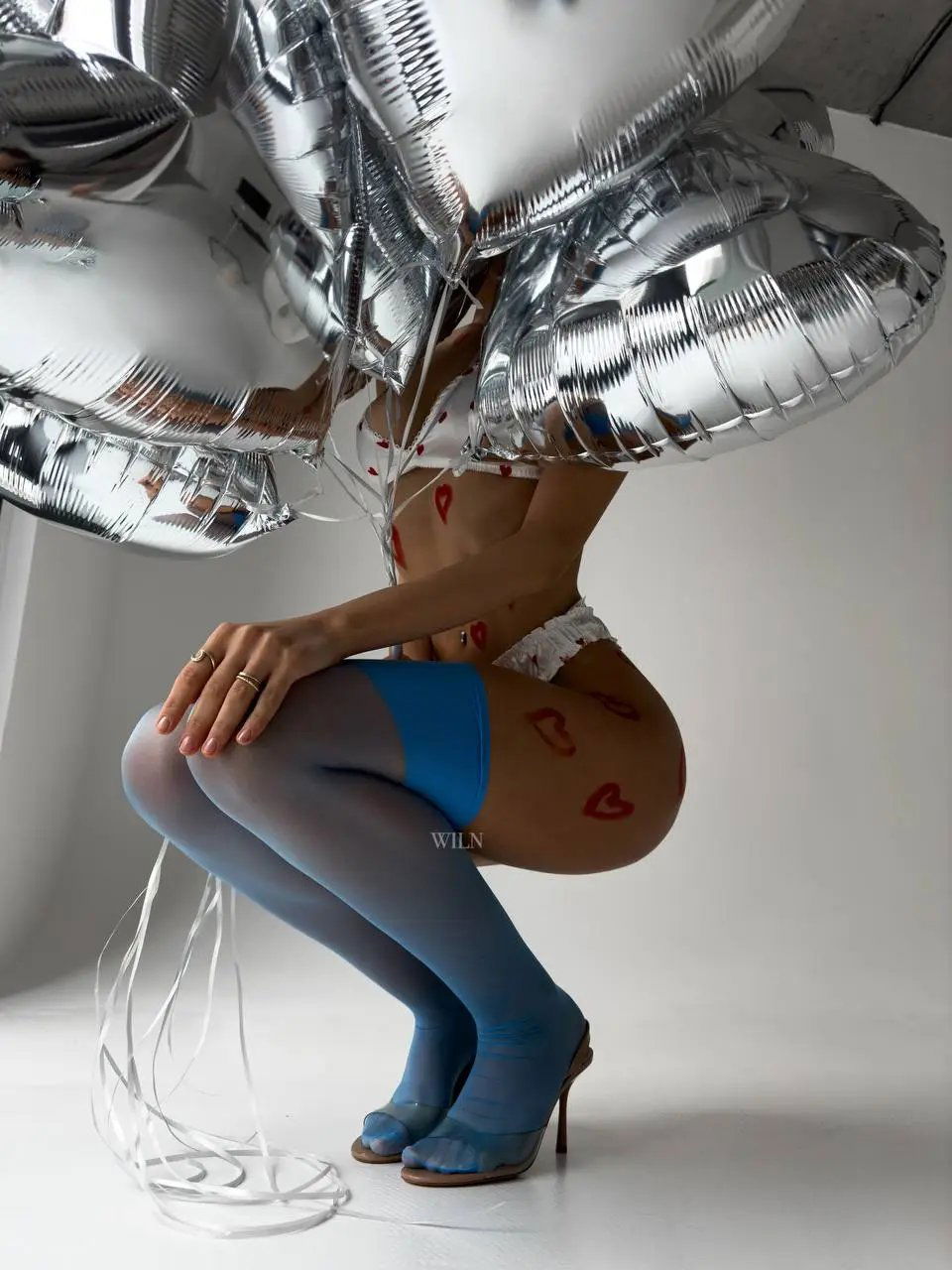 GLAM Blue Luminous Stockings One Size