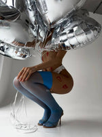 GLAM Blue Luminous Stockings One Size