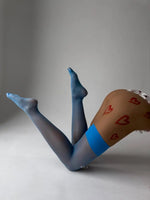 GLAM Blue Luminous Stockings One Size