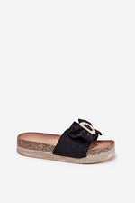 Glitter Platform Eco Black Suede Bow Sandals