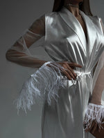 GODDESS Luxurious White Satin Bridal Robe