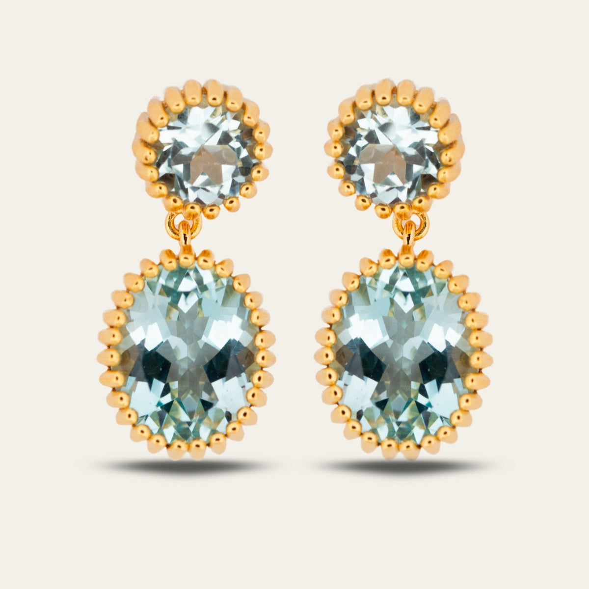 Dainty London Gold Sky Blue Topaz Aurelia Earrings