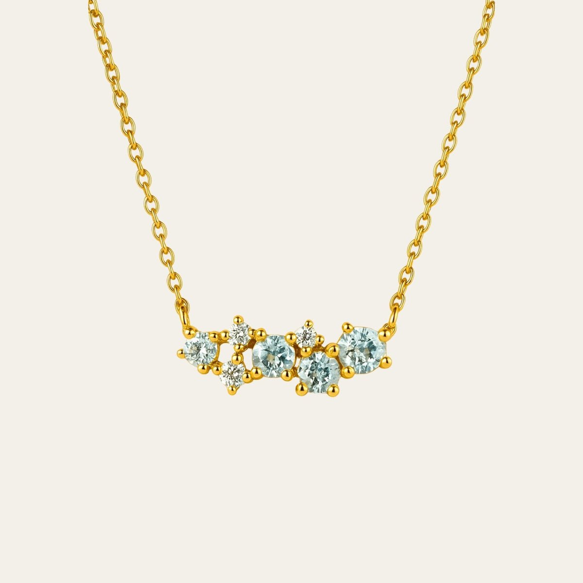 Dainty London Gold Cluster Gemstone Necklace - Elara