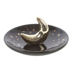 Gold Crescent Moon Incense Stick Holder