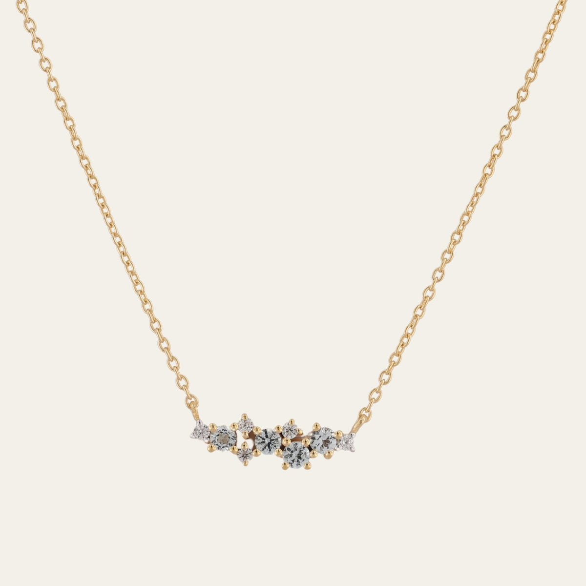 Dainty London Gold Cluster Gemstone Necklace - Elara
